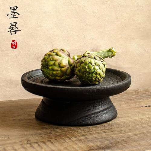 中式复古实木果盘家用佛手柑托盘诧寂风民宿蜡烛台摆件玄关收纳盘