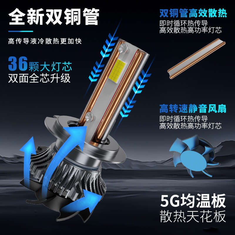 汽车led激光大灯h1灯泡h7超亮h4远近一体9005改装9012强光h11透镜