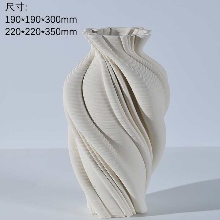 高级装家居现代摆件花瓶样板间白色创意花客3d简约感软陶瓷餐厅器