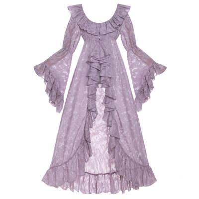 V 90980 French Floral Print Dress 荷叶领连衣裙
