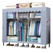 简易衣柜合金钢管接口组装 宿舍收纳单人衣橱简约现代钢架布衣柜