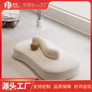 现代简约服装店休息区双面沙发网红款酒店接待女装弧形布艺小沙发