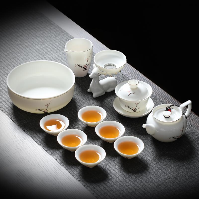 正品茶套具装茶杯陶瓷潮汕骨瓷碗轻盖奢高档2024新款功小办公室会