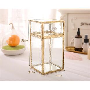 高档金色玻璃刷翻盖刷具筒 刷化妆筒 笔筒筒防尘化妆刷具彩妆桶