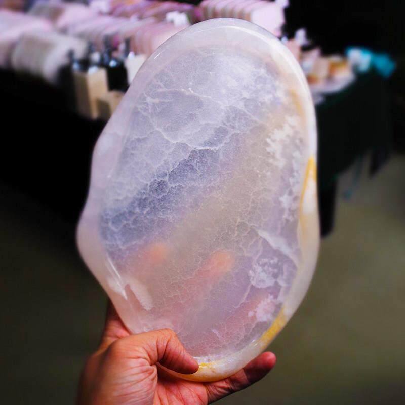 天然粉玉大理石托盘云朵盘水果盘收纳盘装饰摆件香薰首饰托盘