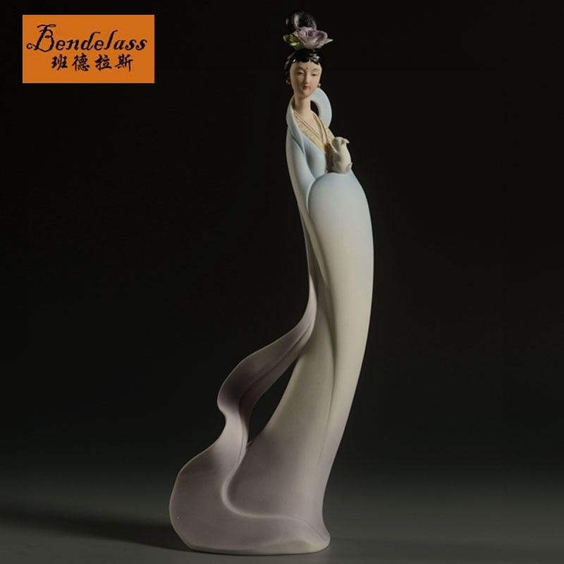 班德拉斯 嫦娥玉兔 装饰饰品摆件 创意家居 摆设仕女人物雕塑