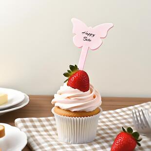 新款书签滴胶模具diy手工蝴蝶爱心插件蛋糕装饰插牌摆件硅胶模具