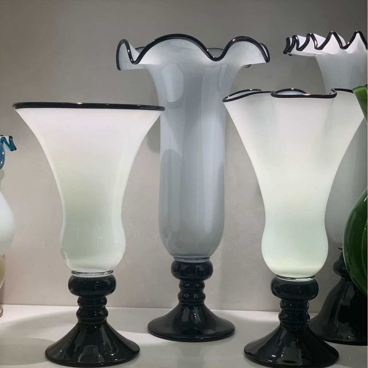 法式风黑白中古系白菜口风灯手工玻璃花瓶水培插花器家居装饰摆件,家居饰品,花瓶,淘宝优惠券,粉丝福利购,淘宝优惠卷