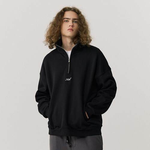 KITH 半拉链美式卫衣男女加绒秋冬款立领夹克套头重磅情侣装外套