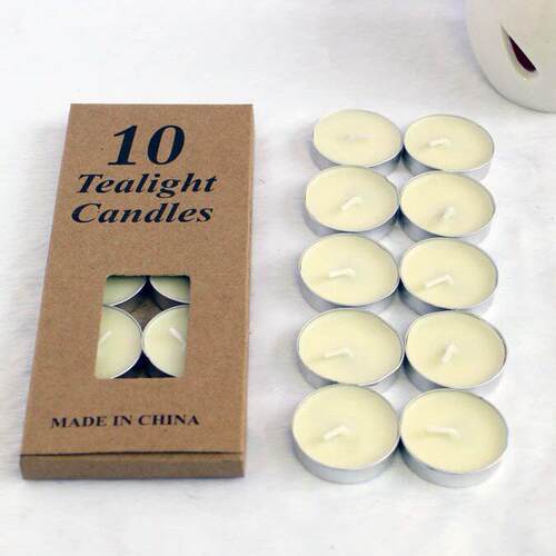 Tealight Candles 10 Pack Unscented 4 Hour Burn Smokeless