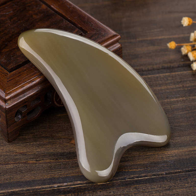 白水牛角海豚板刮痧海豚片拔筋天然面部女脸部美容棒点穴眼部批发