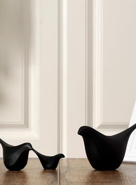 美式黑柜白约小鸟VOD摆件创意家居电视简柜酒柜间书装饰品摆房设