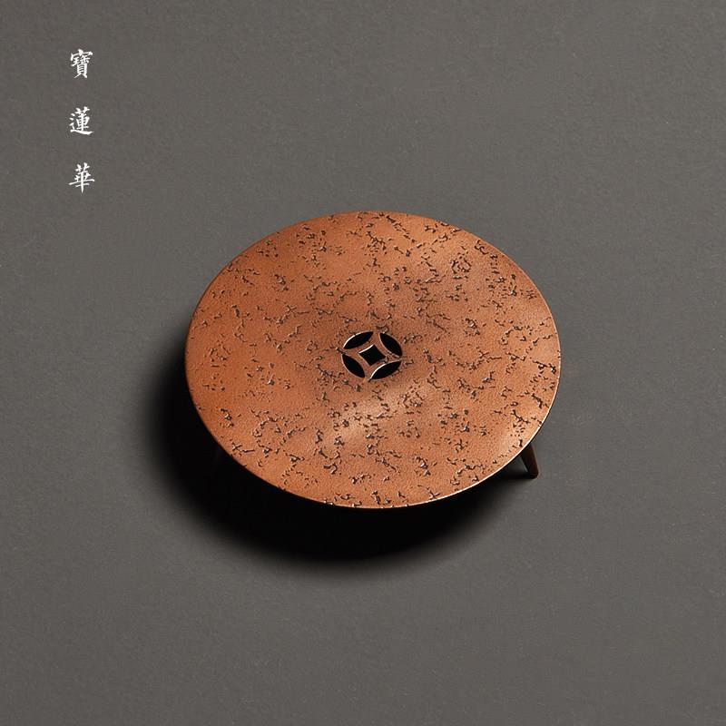 三足紫铜壶托壶架 壶承养壶垫 铜制壶托茶托杯垫隔热垫茶垫铜茶具