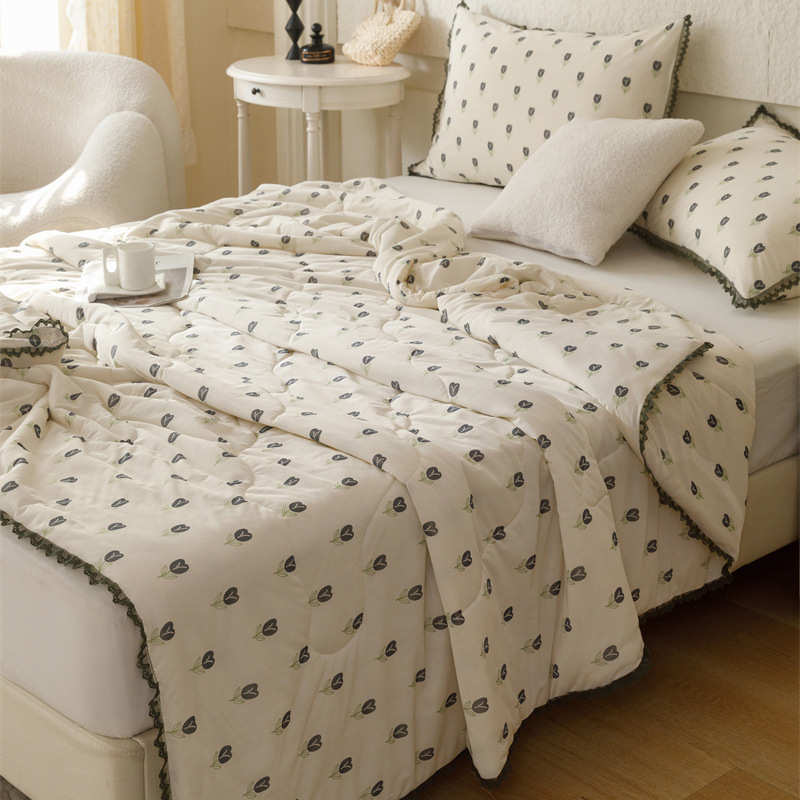 2024新款氨纶凉感丝印花夏被空调被可机洗夏凉被子