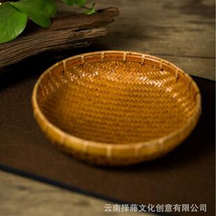 竹编收纳小篓子农村老式竹篮子零食水果收纳筐手工迷你工艺竹编篮