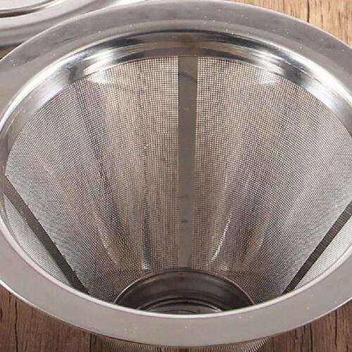 Stainless Steel Coffee Filter Reusable Pour Over Cone