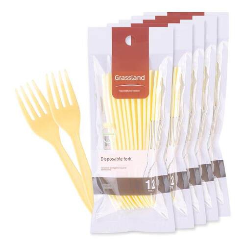 芳草地一次性叉勺子水果叉加厚食品级便携蛋糕点心叉子商用家用