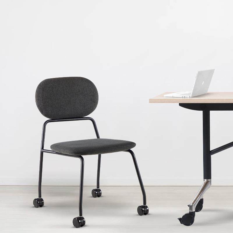 接待椅会客椅带滑轮子办公椅洽谈椅职员会议椅子北欧风格简约现代