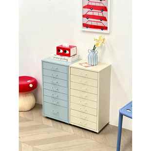 35宽家用铁皮收纳柜多层抽屉储物柜子客厅零食移动置物铁皮斗柜