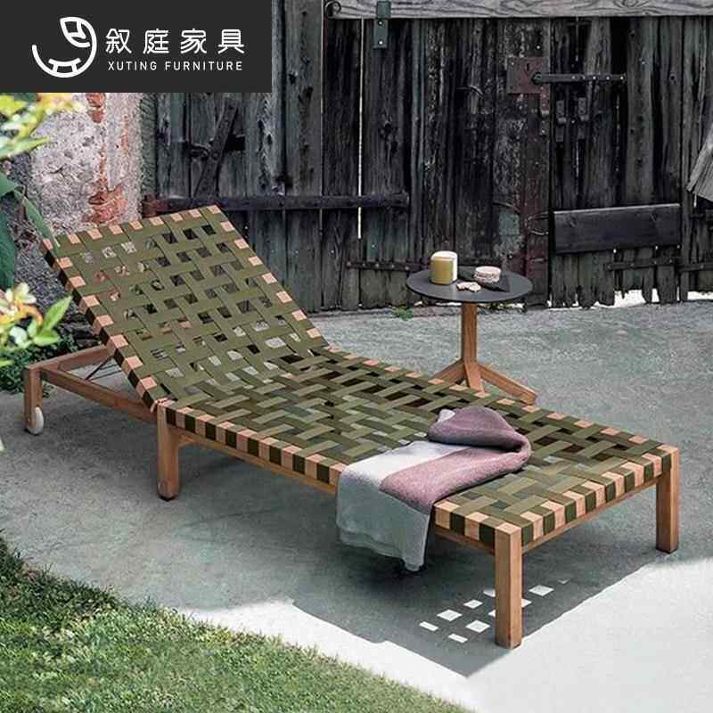 户外床露天花阳台午睡躺椅园休闲藤椅折叠泳躺22-4-27-床池躺编藤