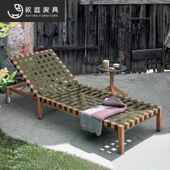床池躺编藤 户外床露天花阳台午睡躺椅园休闲藤椅折叠泳躺22