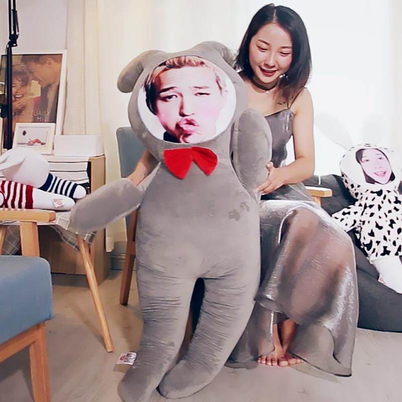 新款照片定兔制真人形兔抱图枕ins网红玩子偶来订做创意情人节礼