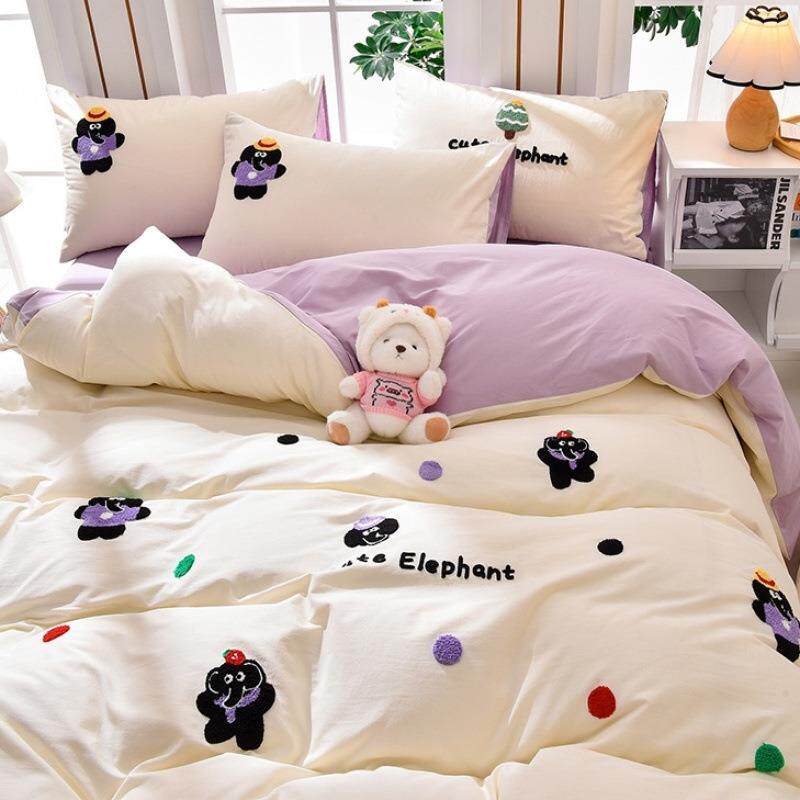 a类纯棉上四件套卡通可爱全水洗棉套床单1D7Wh87zS00棉床用品被棉