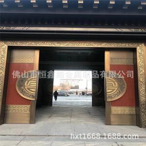 园建整装不锈钢仿铜包板屋檐斗拱售楼部全套测量安装全国服务