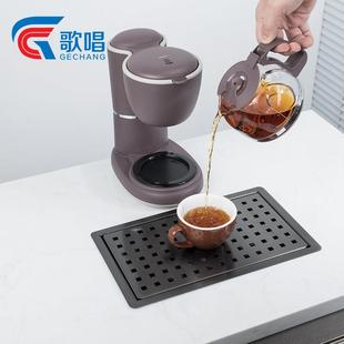 歌唱茶台水槽吧台中岛台迷你小单槽浅水池喝水沥水槽纳米黑金刚盆