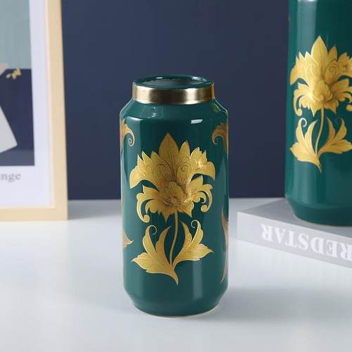 美轻陶瓷花瓶玄关电视柜陶瓷装TBR饰罐欧式用式奢办公摆家件家居