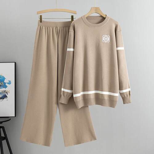 Women's Knitted Top, Wide Leg Pants, Two Sweaters, Trendy