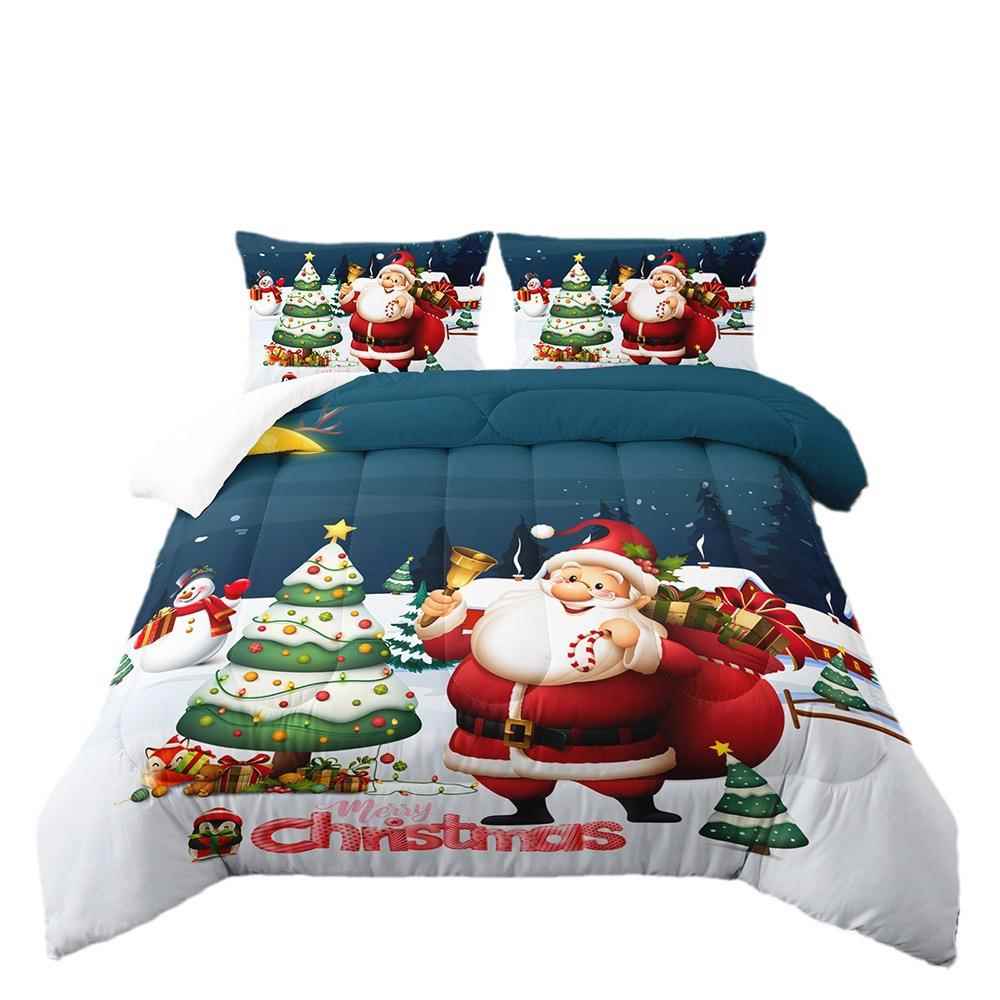被Dbz圣诞老人欧美节日夏儿外贸胖被子数码印花童被被褥