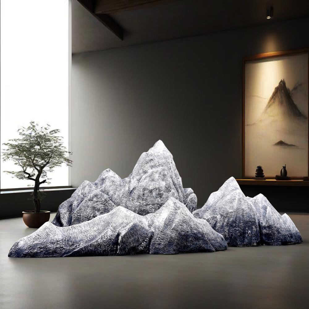 雪山假山石造景假石头橱窗展会造景雪浪石创意装饰室内造景小品