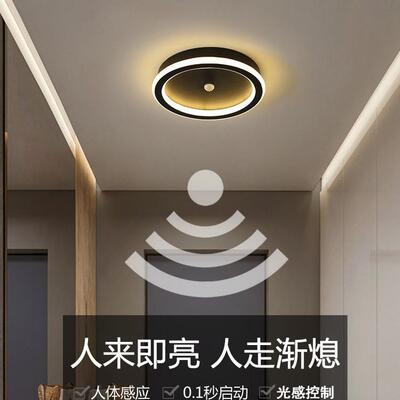 人感应灯led过灯现走体廊灯简约代入户门厅道灯楼DRX梯间光控吸顶