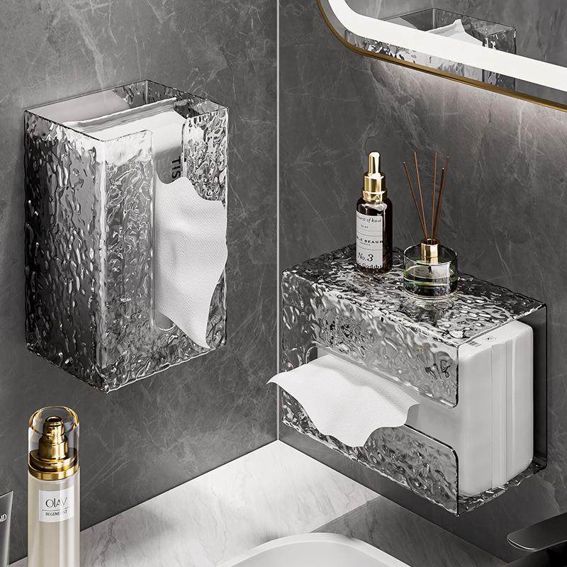 壁挂纸巾盒轻奢高颜值多功能卫生间卫浴抽纸收纳盒免打孔洗脸巾盒,收纳整理,纸巾盒,淘宝优惠券,粉丝福利购,淘宝优惠卷