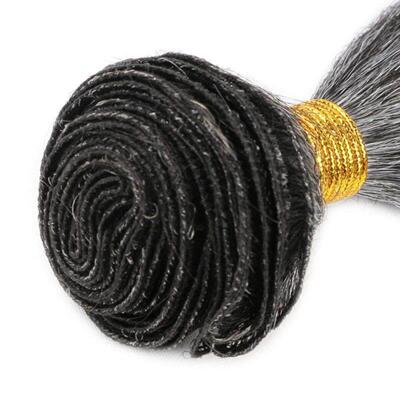 Synthetic Hair Extension Kinky Straight Bundles Grey 14 Inch