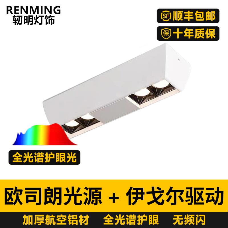 明装格栅射灯无主灯客厅照明家用现代简约大气长条射灯方形