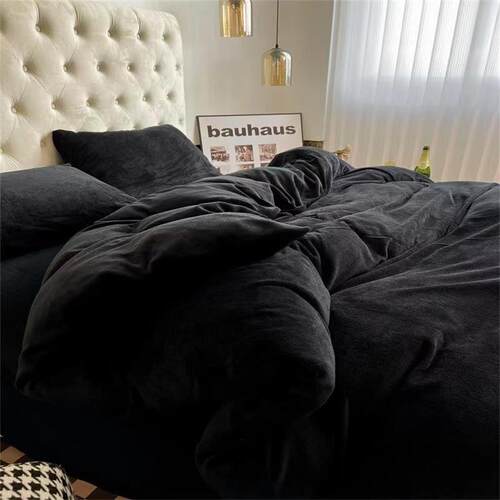 Luxury Fleece Bedsheet set Blanket Duvet Cover Set Bed Cover