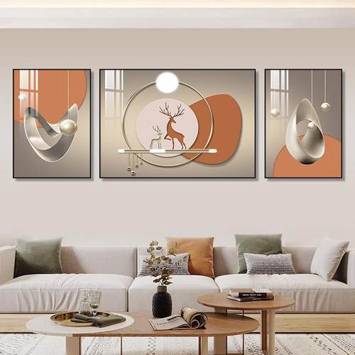 2023XG-23073新简约现客厅装饰代画联抽象大气沙发背景墙挂画高档