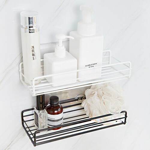 Iron Bathroom Storage Rack Wall-Mounted Bathroom Organizer S