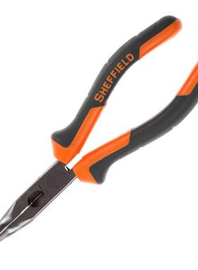 SHEFFIELD/钢盾 S045011 双色柄弯嘴钳6''150mm铬钒钢6寸