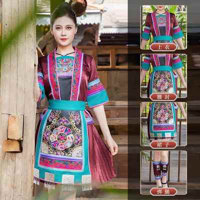 正品新款族服刺女贵州广西侗少装数民族服饰绣款式成人侗族盛装演