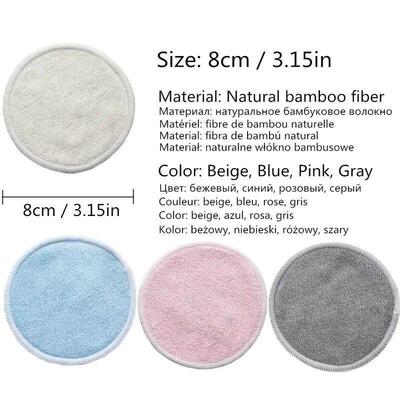 12PC Reusable Cotton Pads Makeup Remover Pads Washable Round