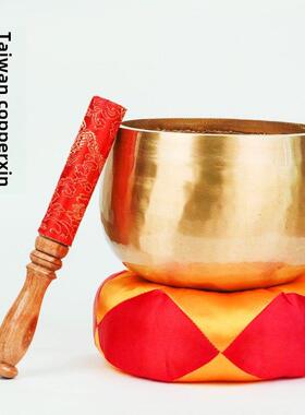 铜磬静心钵佛音转经碗引罄修行钵寺庙纯铜法器碗垫子纯铜引磬铜庆