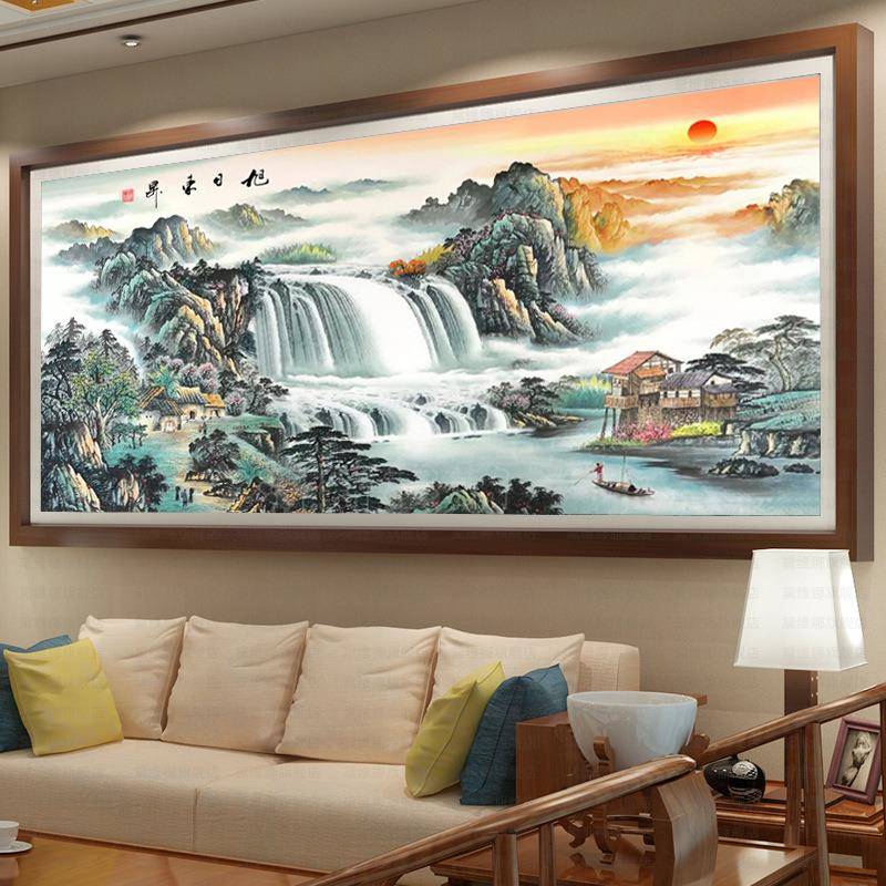 新款钻石绣富春山居图满钻客厅山水风景钻石画5d砖石秀AL1216
