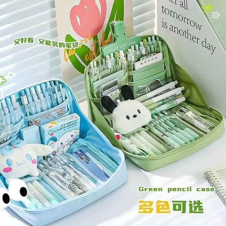 12层熊猫大容量笔袋女孩款小学生初中男孩女生高颜值文具盒铅笔盒