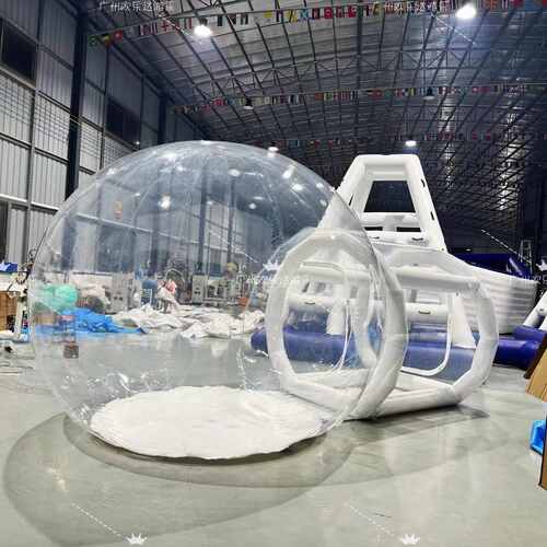 厂家生产充气双层透明带灯泡泡屋网红民宿星空顶露营帐篷气模批发
