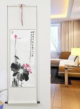 国画 画荷花卷轴装裱纯手绘真迹客厅装饰画 画写意花鸟画 画定制