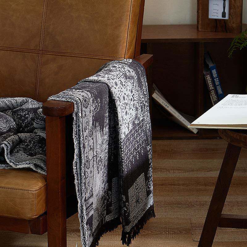 全棉A类色织复古缩绒毯子毛毯沙发毯办公室毯子车载毯子一件1