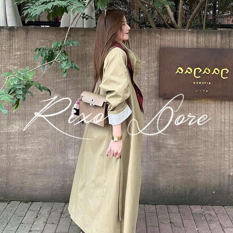 RIXO DORE法式风衣外套女卡其色中长款过膝宽松氛围感小个子通勤